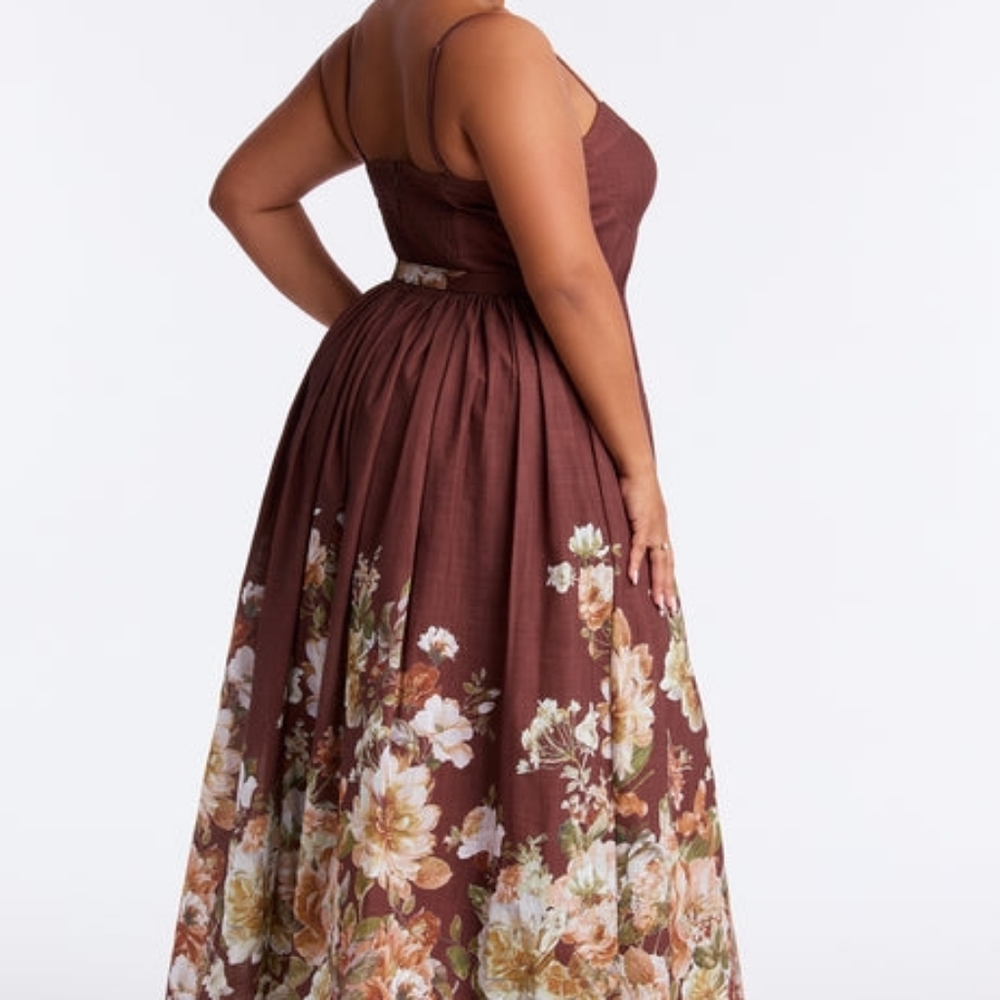 FASHION NOVA FLOWER FIELDS LINEN MAXI DRESS NWT - Picture 2 of 7